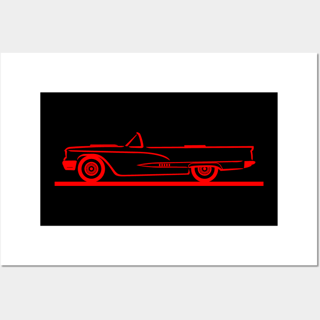 1958 Ford Thunderbird Convertible Wall Art by PauHanaDesign